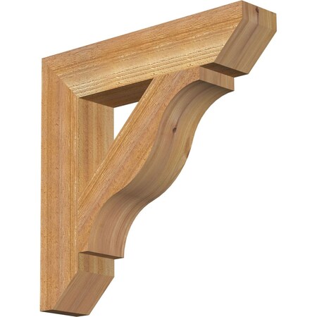 Funston Slat Rough Sawn Bracket, Western Red Cedar, 4W X 20D X 20H